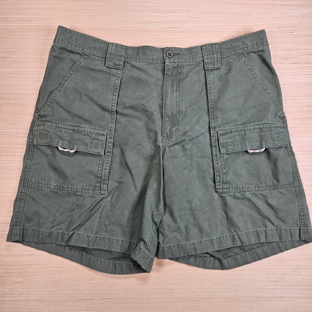 LL Bean Tropic Weight Cargo Shorts Mens 38W Green Comfort Outdoor Hiking 242462